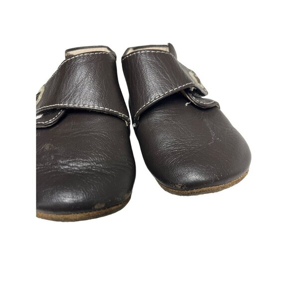 Livie & Luca Infant Boys Benny Brown Leather Bootie Strap & Button Size 6 - 12 - Picture 4 of 6